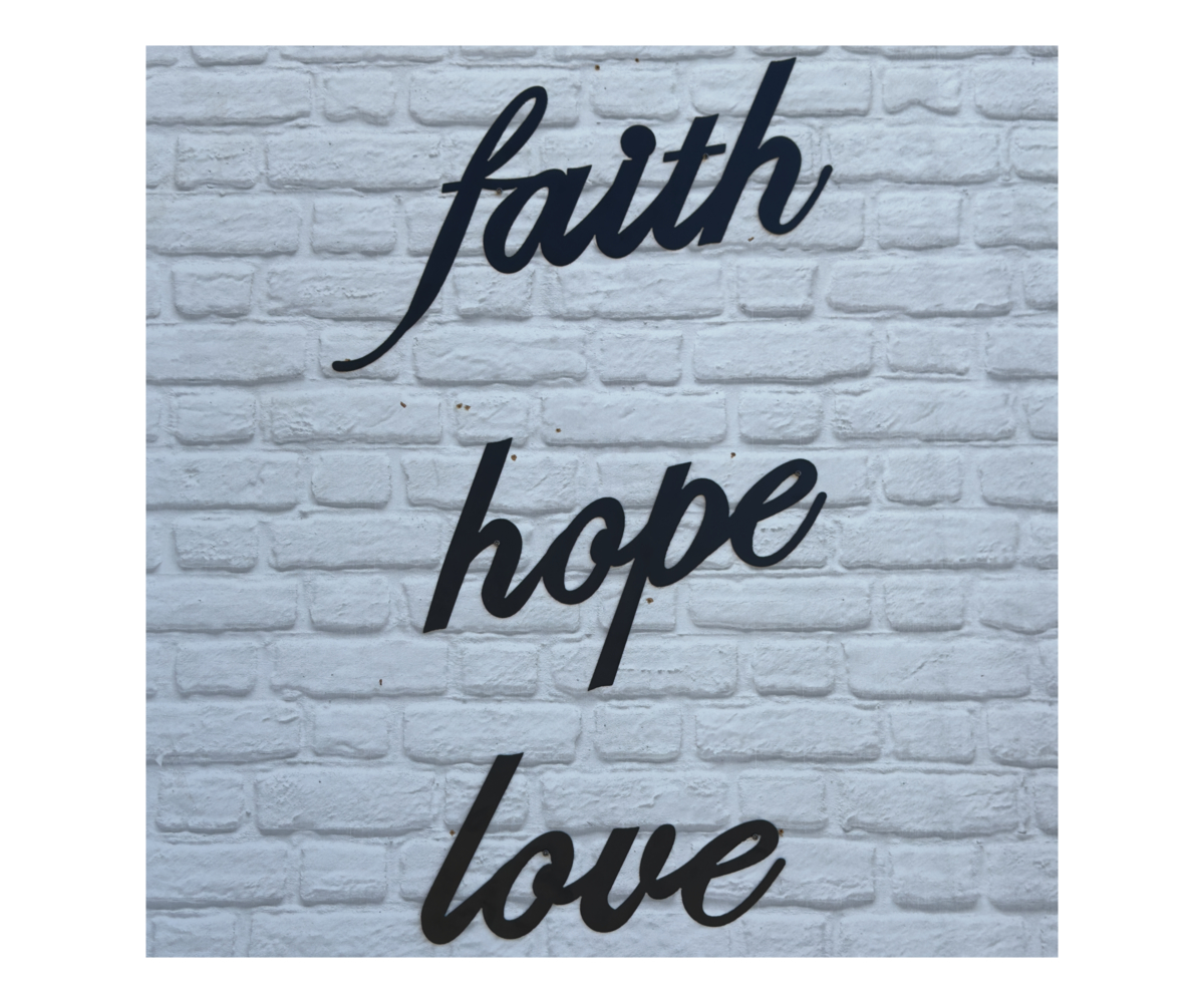 Faith Hope Love Plaque