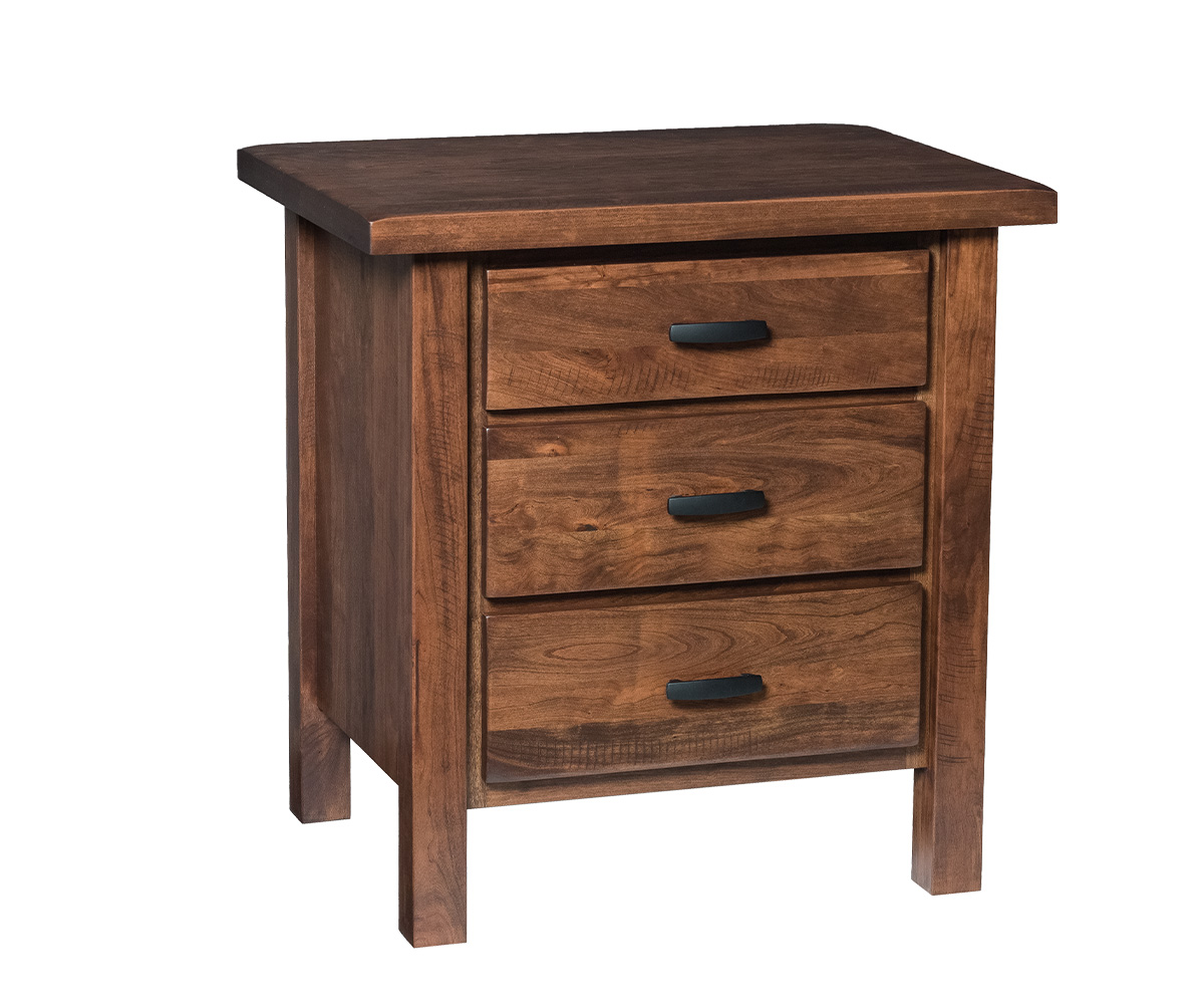 Sawyer Wood Three Drawer Nightstand