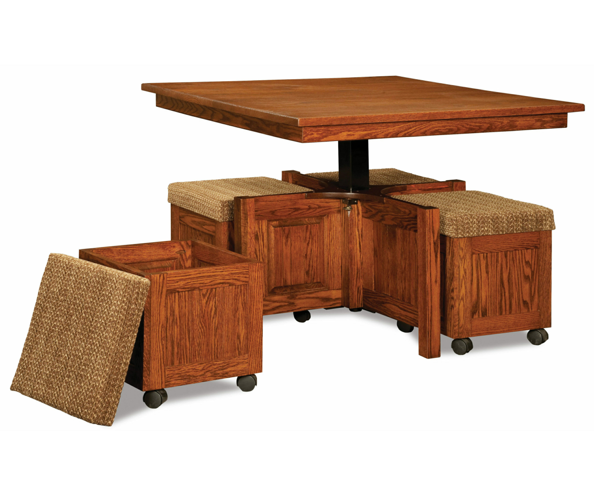 Five Piece Square Table Bench Set - Image 2