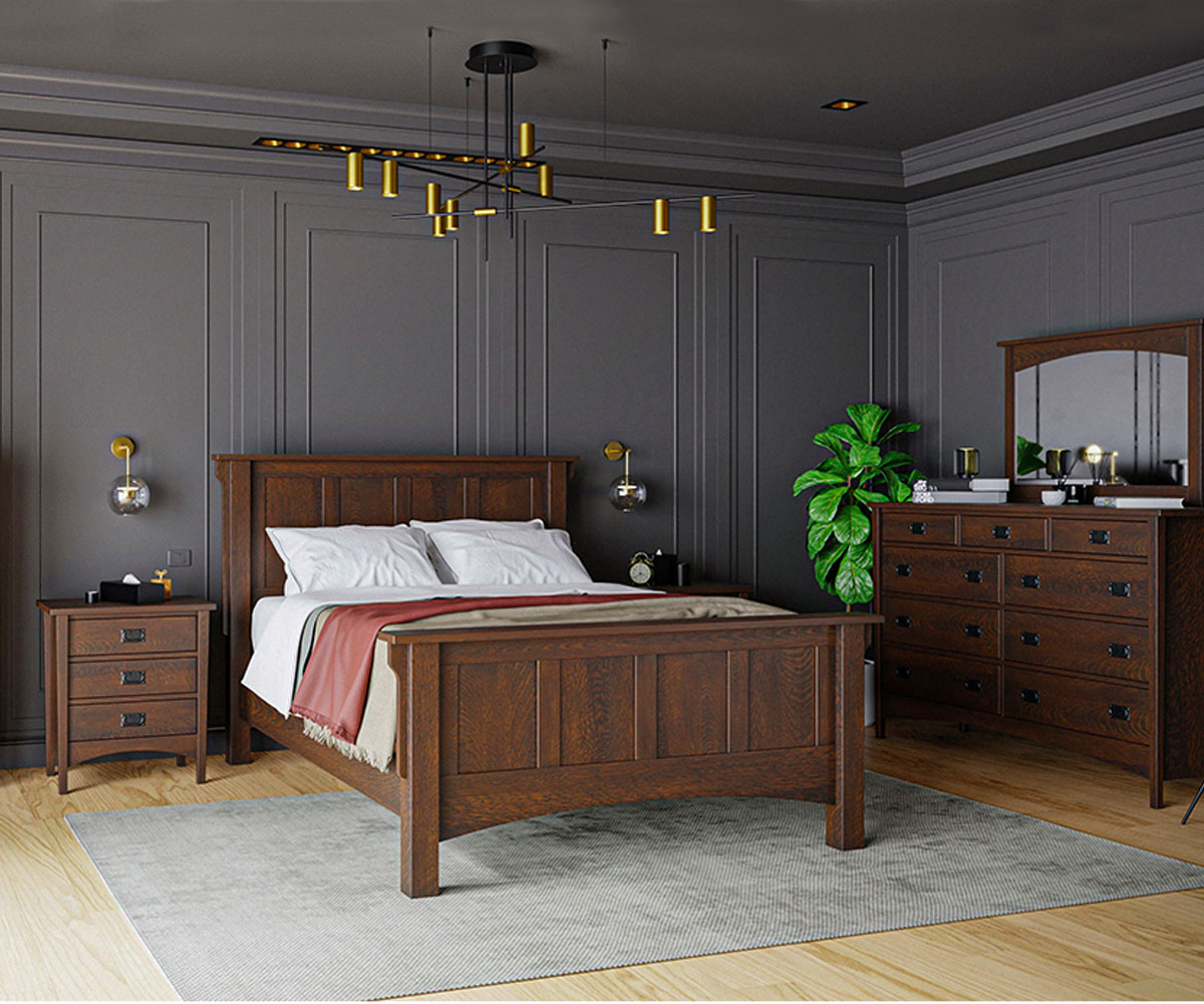 Arts & Crafts Mission Standard Bed - Image 3