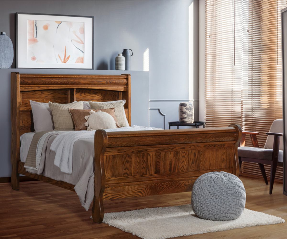 Old Classic Sleigh Bookcase Headboard - Image 2