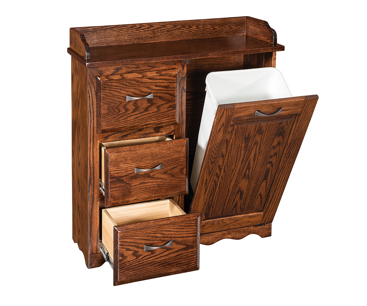 Tilt Out Trash Bin With Drawers On Left - Image 2