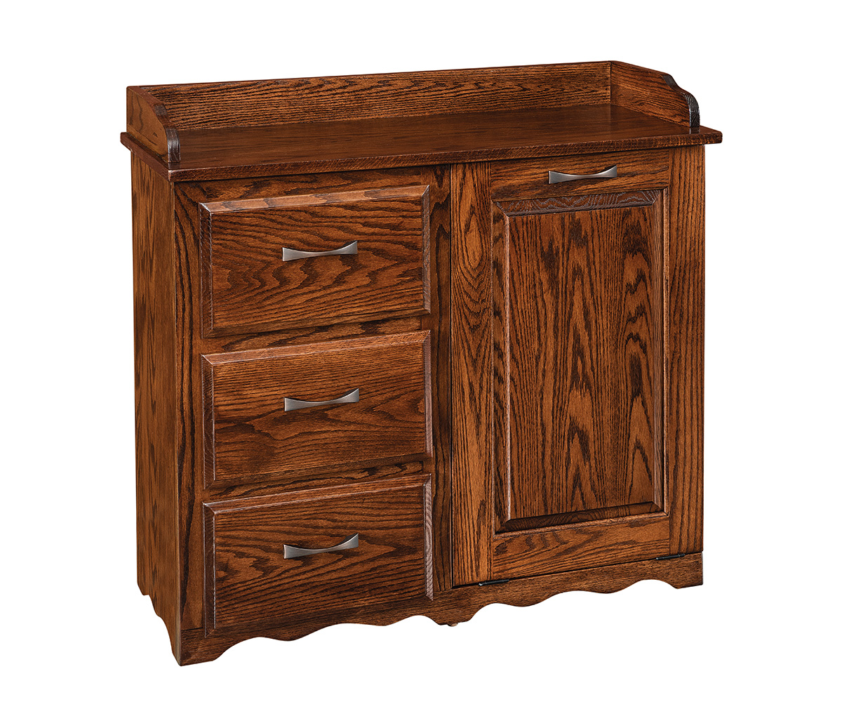 Tilt Out Trash Bin With Drawers On Left