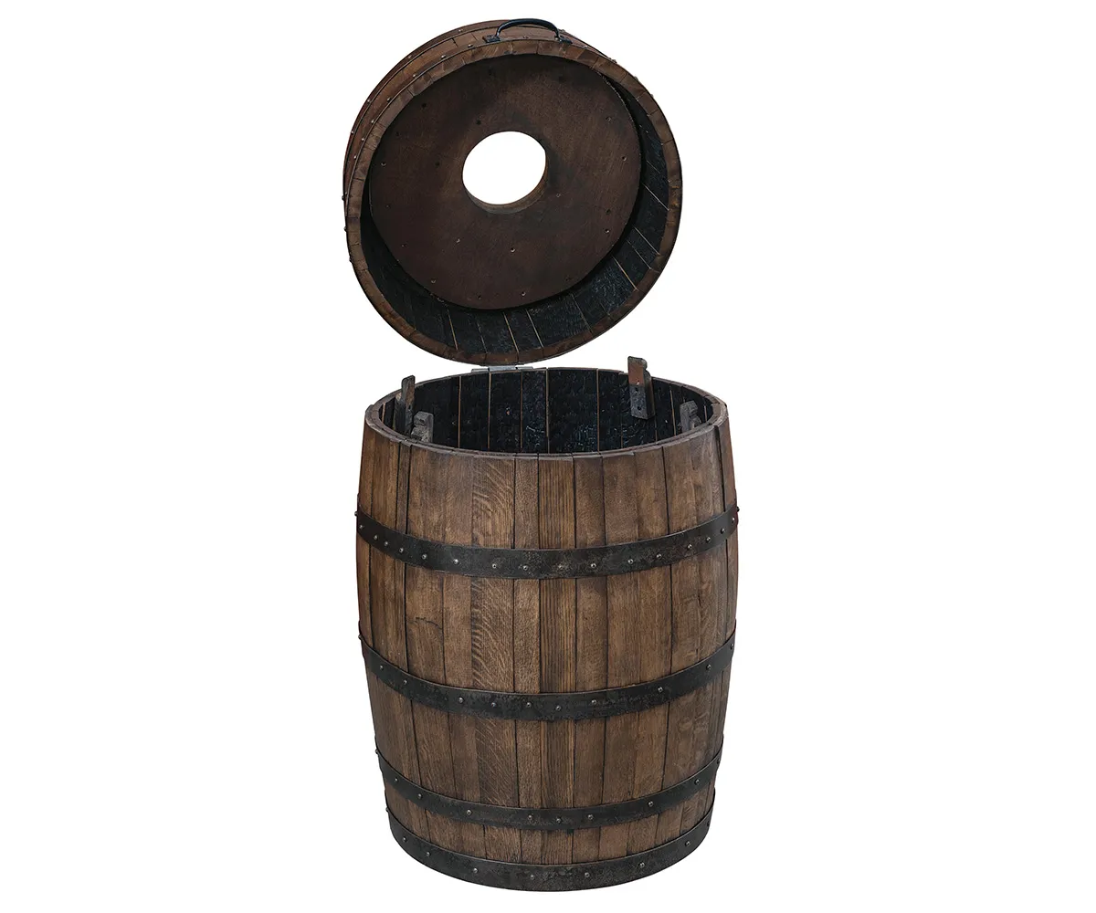 Large Barrel Trash Can - Image 2