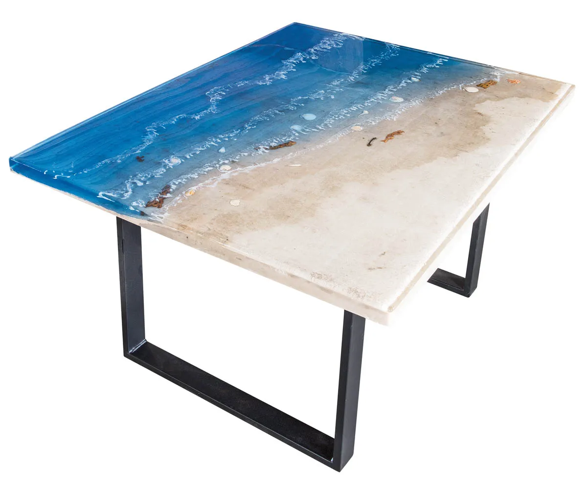 Atlanta Base Epoxy Ocean Scene Table