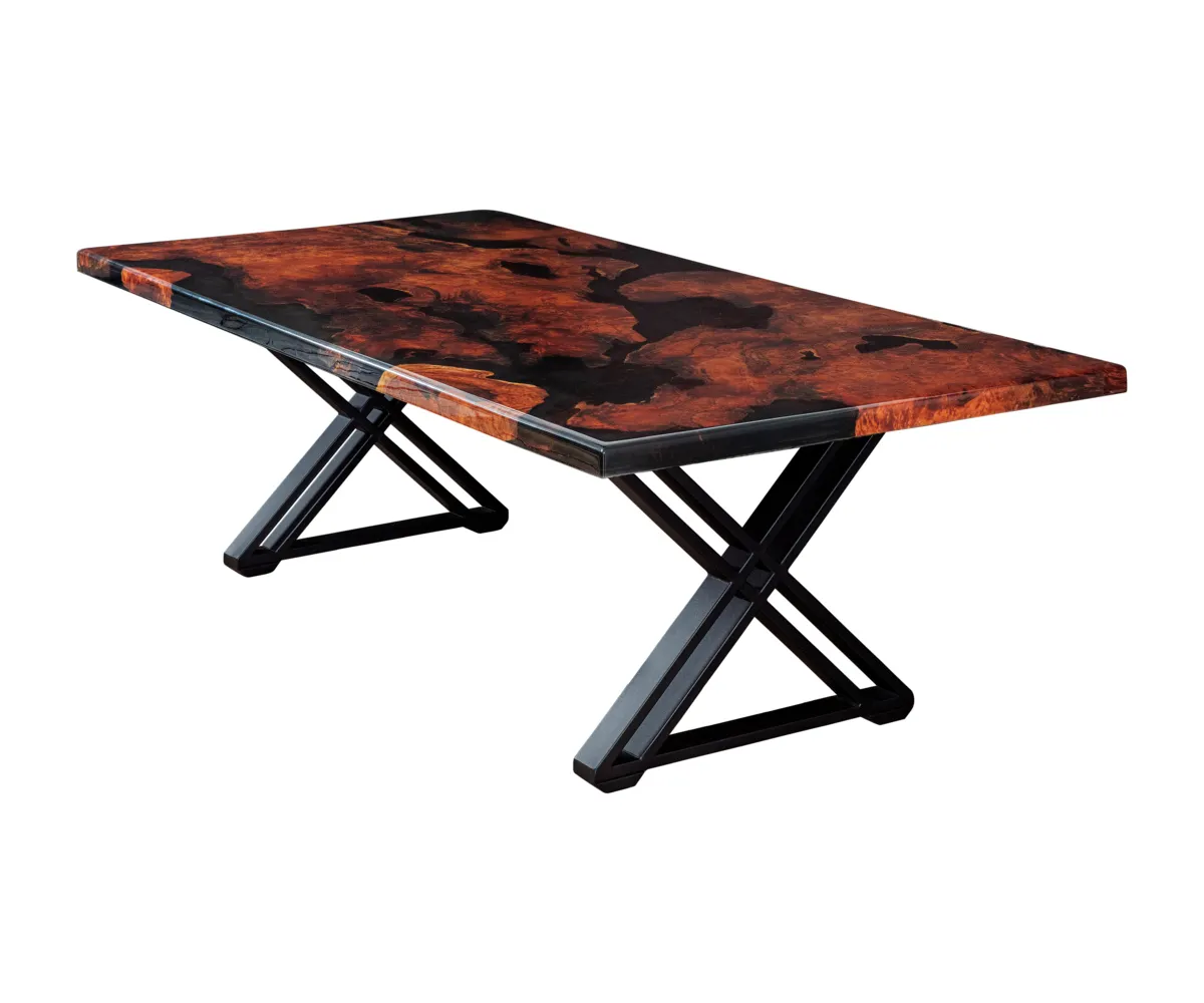 Ridgeline Base Redwood Burl With Epoxy Table